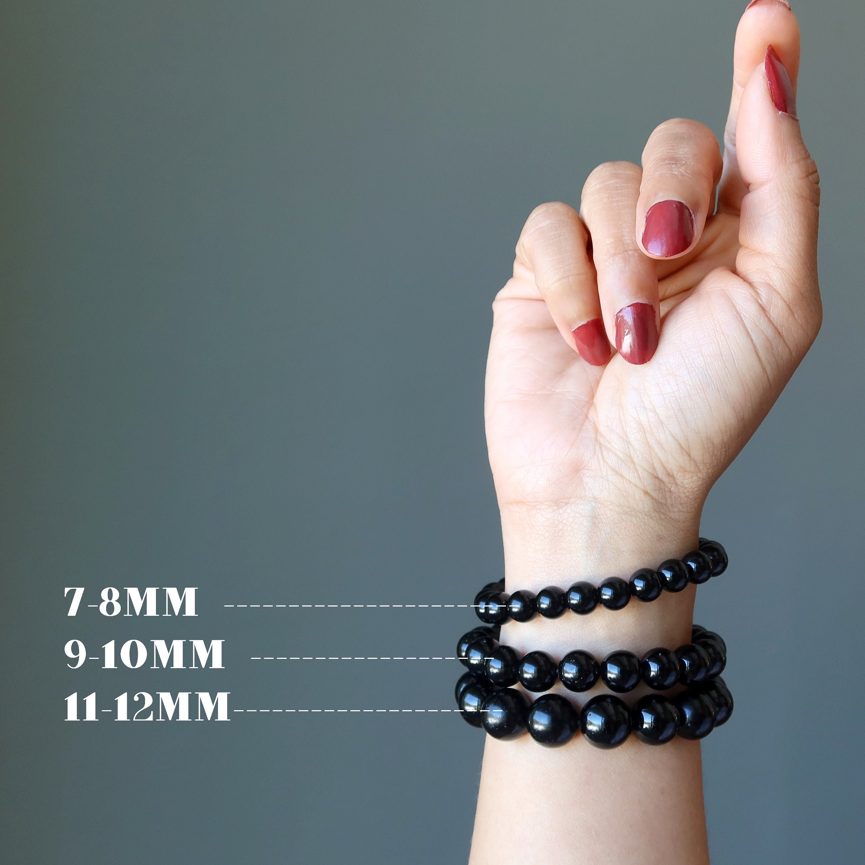 Black Tourmaline Protection Bracelet Smooth Stones Black Tourmaline Protection Bracelet Smooth Stones