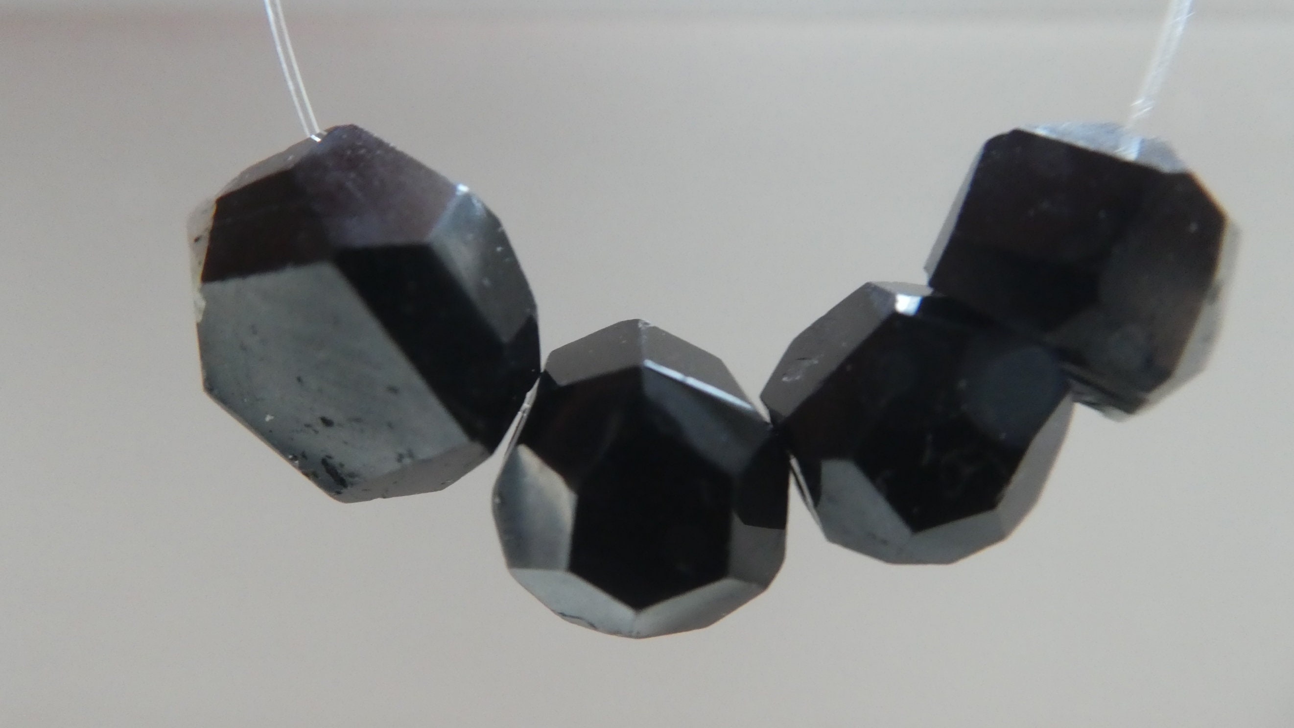 Black Tourmaline Round Faceted 6-9mm Beads- 4 Pcs Focal Gemstone-bracelet Jewelry Making-craft Natural Beads