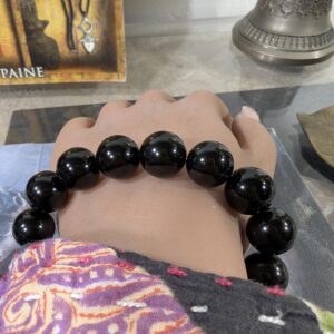 Black Tourmaline Bracelet • Stretch • 14mm • Maximum Grounding • 14mm Power Shield • Bold Energy Bracelet • One Of A Kind Energy • 5068 Black Tourmaline Bracelet • Stretch • 14mm • Maximum Grounding • 14mm Power Shield • Bold Energy Bracelet • One Of A Kind Energy • 5068