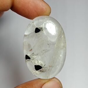 Black Tourmaline Quartz Cabochon Gemstone (38x25mm) Black Tourmaline Quartz Cabochon Gemstone (38x25mm)