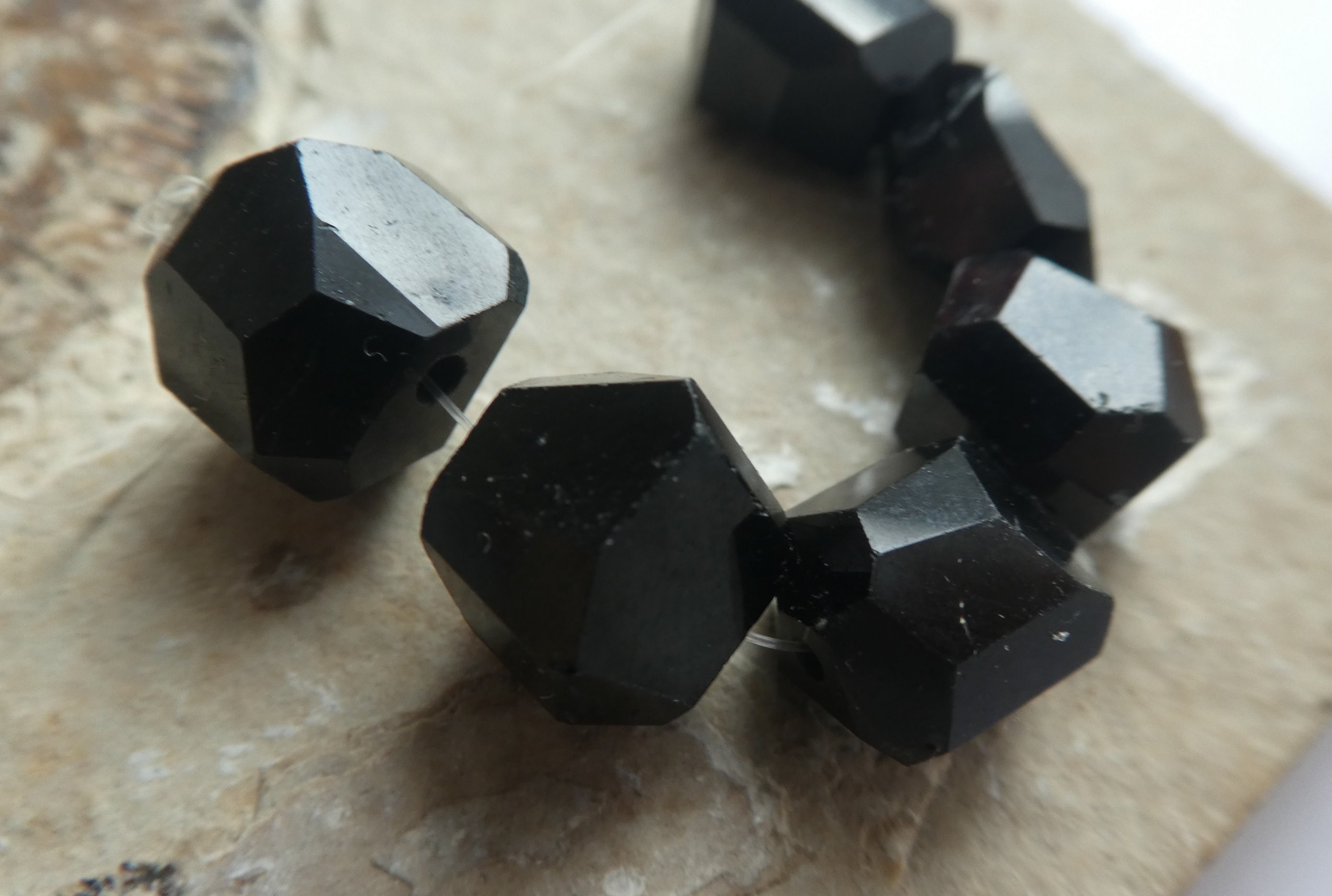 Black Tourmaline Nuggets 10-11mm Beads- 6 Pcs Focal Round Gemstone-bracelets Jewelry Making-craft Natural Beads