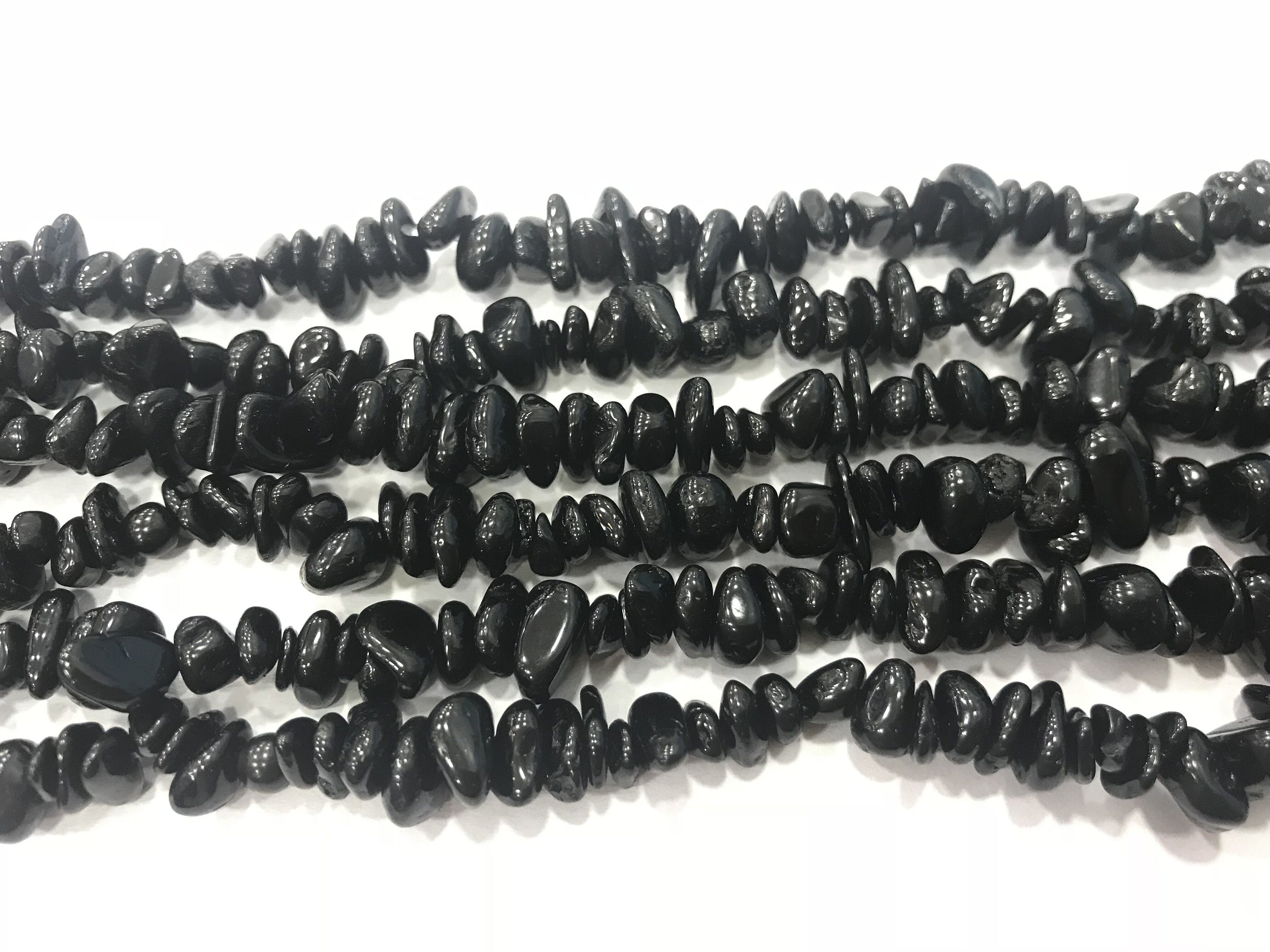 Natural Black Tourmaline 5-8mm Chips Genuine Nugget Loose Beads 34 Inch Jewelry Supply Bracelet Necklace Material Support Wholesale