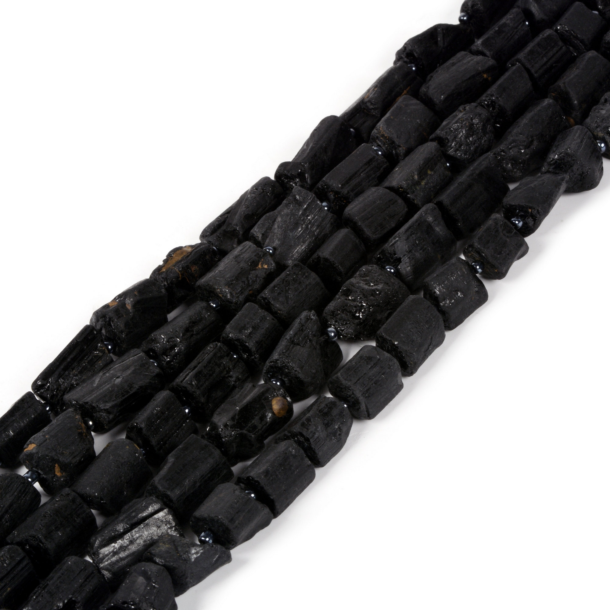 Natural Black Tourmaline Nugget Chips Loose Beads Strand Jewelry Making Diy Bead 15 Inch