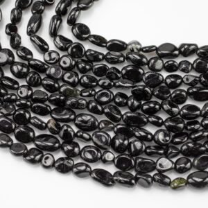 Natural Black Tourmaline Nuggets Beads -16 Inch Strand - Wholesale Pricing Aaa Quality- Full 16 Inch Strand Gemstone Beads