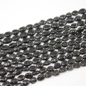 Natural Black Tourmaline Smooth Oval Shape Beads,13" Strand,aaa Quality Black Tourmaline Gemstone Beads,tourmaline Plain Smooth Nuggets Bead