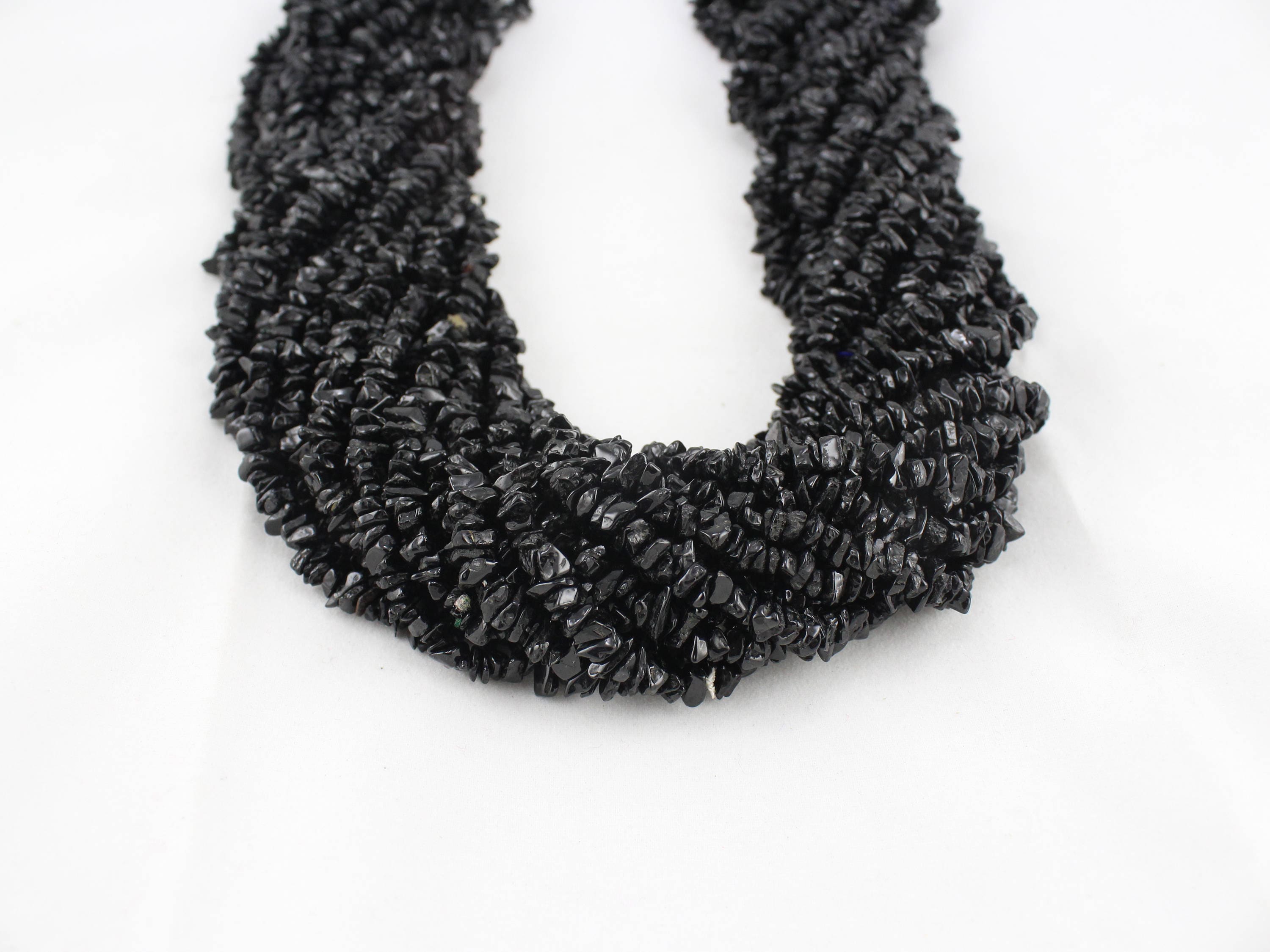 Pack Of 10 Strands- Quantity Pack- Natural Black Tourmaline Uncut Chips Gemstone Beads, 36 Inches Strand For Making Jewelry
