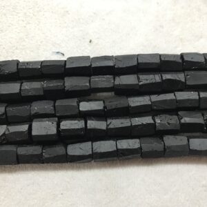 Untreated Black Tourmaline 7-10x 10-17mm Raw Nuggets Tube Gemstone Loose Beads 15 inch Jewelry Supply Bracelet Necklace Material Support