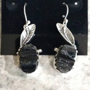 Black Tourmaline Abstract Earrings Black Tourmaline Abstract Earrings