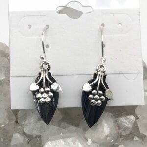 Black Tourmaline Abstract Earrings Black Tourmaline Abstract Earrings