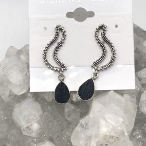 Abstract Black Tourmaline Stud Earrings Abstract Black Tourmaline Stud Earrings