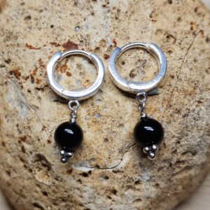 Black Tourmaline Huggie Hoop Earrings. Sterling Silver October Birthstone. Reiki Jewelry Uk. Minimalist Earring. Earrings For Women Black Tourmaline Huggie Hoop Earrings. Sterling Silver October Birthstone. Reiki Jewelry Uk. Minimalist Earring. Earrings For Women