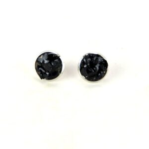 Black Tourmaline In Resin Post Earrings Black Tourmaline In Resin Post Earrings