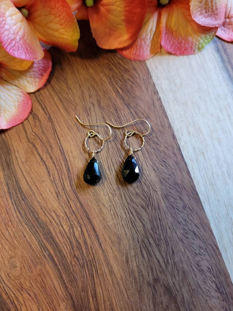 Black Tourmaline Earrings. Tourmaline Teardrop Earrings. Gold Filled And Sterling Silver Available. Black Tourmaline Earrings. Tourmaline Teardrop Earrings. Gold Filled And Sterling Silver Available.