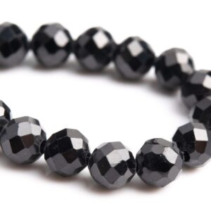 3-4 Mm Black Tourmaline Beads Brazil Aaa Genuine Natural Gemstone Half Strand Faceted Round Loose Beads 7.5" Bulk Lot Options (107689h-2507)