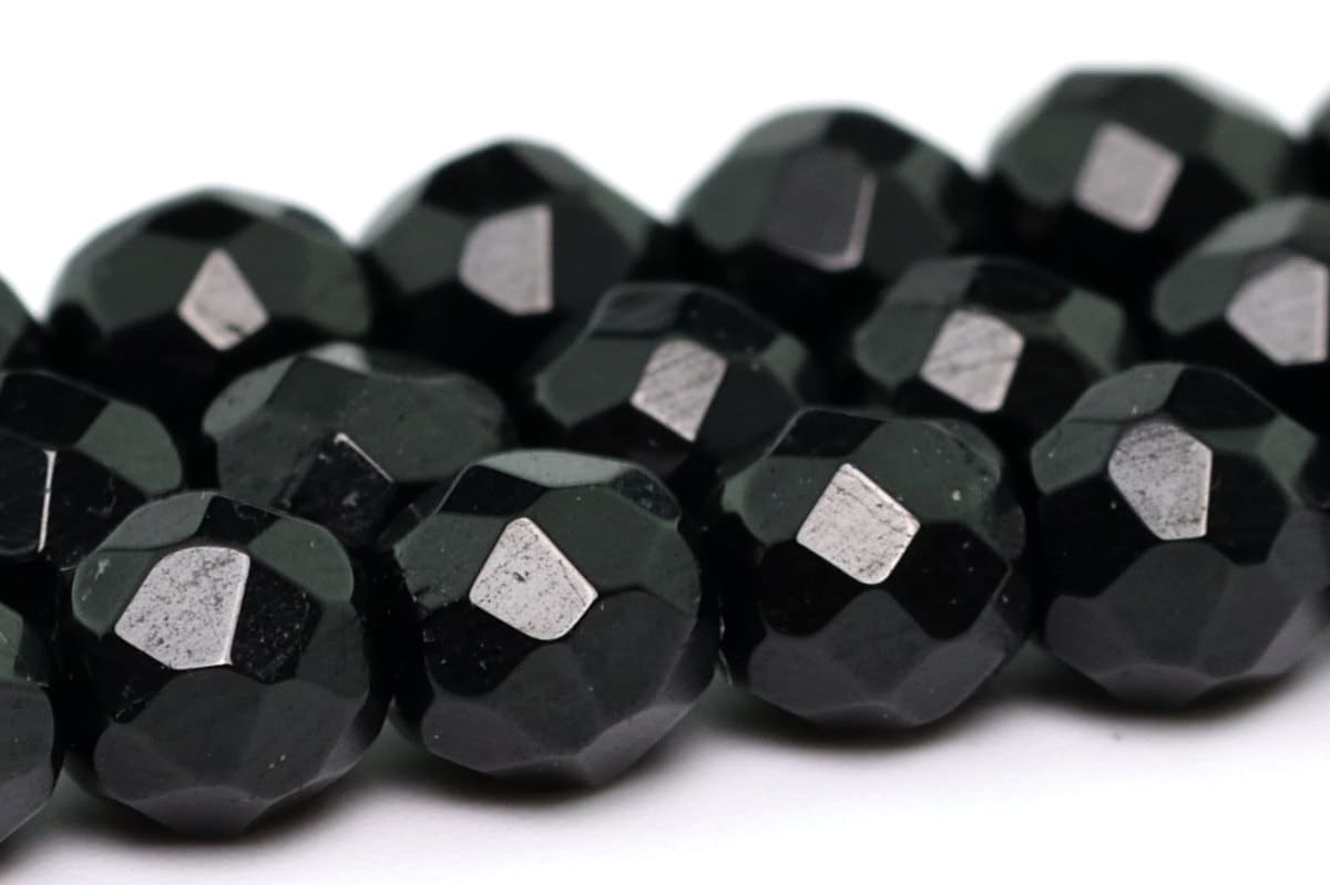 4mm Black Tourmaline Beads Brazil Grade Aaa Genuine Natural Gemstone Faceted Round Loose Beads 15" / 7.5" Bulk Lot Options (100623)