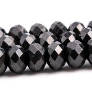 5-6x4-5MM Black Tourmaline Beads Grade AAA Genuine Natural Gemstone Faceted Rondelle Loose Beads 15" / 7.5" Bulk Lot Options (118460) 5-6x4-5MM Black Tourmaline Beads Grade AAA Genuine Natural Gemstone Faceted Rondelle Loose Beads 15" / 7.5" Bulk Lot Options (118460)