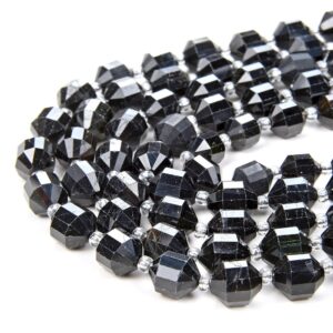 6mm Natural Black Tourmaline Gemstone Faceted Prism Double Point Cut Loose Beads (d29) 6mm Natural Black Tourmaline Gemstone Faceted Prism Double Point Cut Loose Beads (d29)