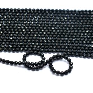 Aaa+ Black Tourmaline 3mm-4mm Faceted Rondelle Beads, 13inch Strand, Tourmaline Micro Faceted Semi Precious Gemstone Beads For Jewelry Aaa+ Black Tourmaline 3mm-4mm Faceted Rondelle Beads, 13inch Strand, Tourmaline Micro Faceted Semi Precious Gemstone Beads For Jewelry