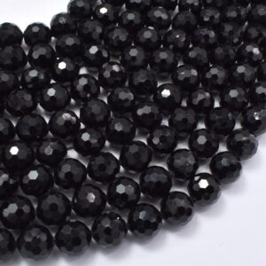 Black Tourmaline Beads, 8mm (8.4mm), Faceted Round Beads , 15 Inch, Full strand, Approx. 45 beads, Hole 1mm (147025002) Black Tourmaline Beads, 8mm (8.4mm), Faceted Round Beads , 15 Inch, Full strand, Approx. 45 beads, Hole 1mm (147025002)