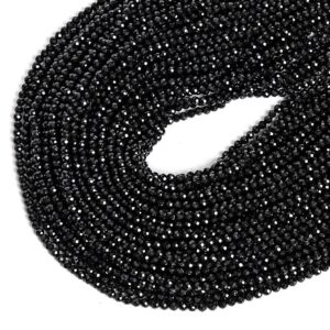 Genuine Natural Brazil Black Tourmaline Loose Beads Grade Aaa Faceted Round 4mm Genuine Natural Brazil Black Tourmaline Loose Beads Grade Aaa Faceted Round 4mm