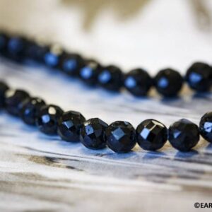 M/ Black Tourmaline 7mm/ 8mm Faceted Round Beads 15.5" Strand Natural Gemstone For Jewelry Making M/ Black Tourmaline 7mm/ 8mm Faceted Round Beads 15.5" Strand Natural Gemstone For Jewelry Making
