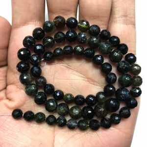 Natural Black Tourmaline Faceted Balls/16" 6*7mm Round Shape Faceted Black Tourmaline Gemstone Beads.faceted 6-7mm Black Tourmaline Rounds. Natural Black Tourmaline Faceted Balls/16" 6*7mm Round Shape Faceted Black Tourmaline Gemstone Beads.faceted 6-7mm Black Tourmaline Rounds.