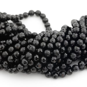 Natural Black Tourmaline Diamond Cut AAA Grade Sharp Faceted High Quality in Faceted Round 4mm 6mm 8mm Gemstone Beads Natural Black Tourmaline Diamond Cut AAA Grade Sharp Faceted High Quality in Faceted Round 4mm 6mm 8mm Gemstone Beads