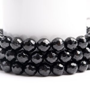 Natural Black Tourmaline Gemstone Grade A Micro Faceted Round 7-8mm 9-10mm Loose Beads Natural Black Tourmaline Gemstone Grade A Micro Faceted Round 7-8mm 9-10mm Loose Beads