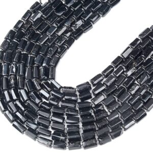 Natural Black Tourmaline Gemstone 12X8MM Faceted Cylinder Round Tube Loose BeadsBULK LOT 1,2,6,12 and 50 (D465) Natural Black Tourmaline Gemstone 12X8MM Faceted Cylinder Round Tube Loose BeadsBULK LOT 1,2,6,12 and 50 (D465)