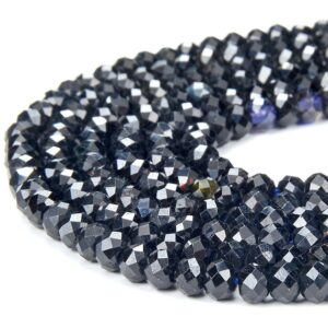 Natural Black Tourmaline Gemstone Grade AA Micro Faceted Rondelle 5X3MM Loose Beads BULK LOT 1,2,6,12 and 50 (P90) Natural Black Tourmaline Gemstone Grade AA Micro Faceted Rondelle 5X3MM Loose Beads BULK LOT 1,2,6,12 and 50 (P90)