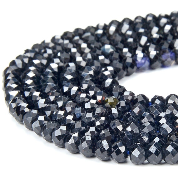 Natural Black Tourmaline Gemstone Grade Aa Micro Faceted Rondelle 5x3mm Loose Beads Bulk Lot 1,2,6,12 And 50 (p90)