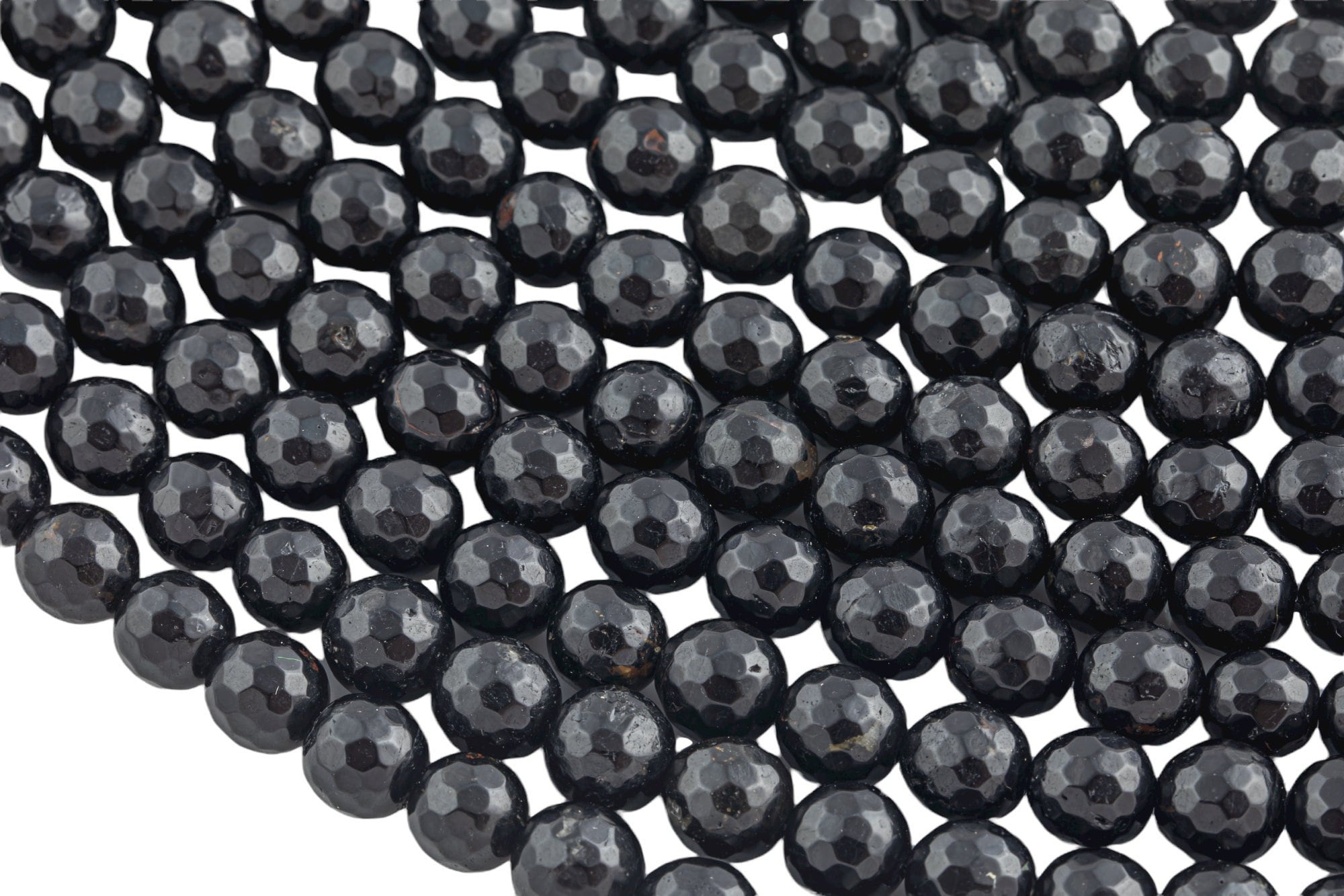 Natural Faceted Black Tourmaline High Quality In Faceted Round-full Strand, 4mm, 6mm, 8mm, 12mm - Wholesale Beads Gemstone Beads Natural Faceted Black Tourmaline High Quality In Faceted Round-full Strand, 4mm, 6mm, 8mm, 12mm - Wholesale Beads Gemstone Beads