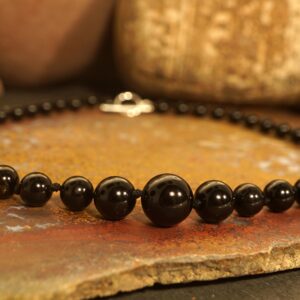 Black Tourmaline Choker • Knotted Choker Necklace • Black Choker • Beaded Choker • Knotted Necklace • Black Tourmaline Necklace • 3319