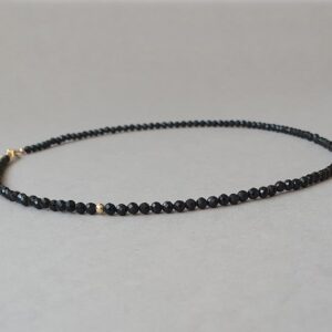 Dainty Black Tourmaline Necklace: Gold Filled Protection Jewelry