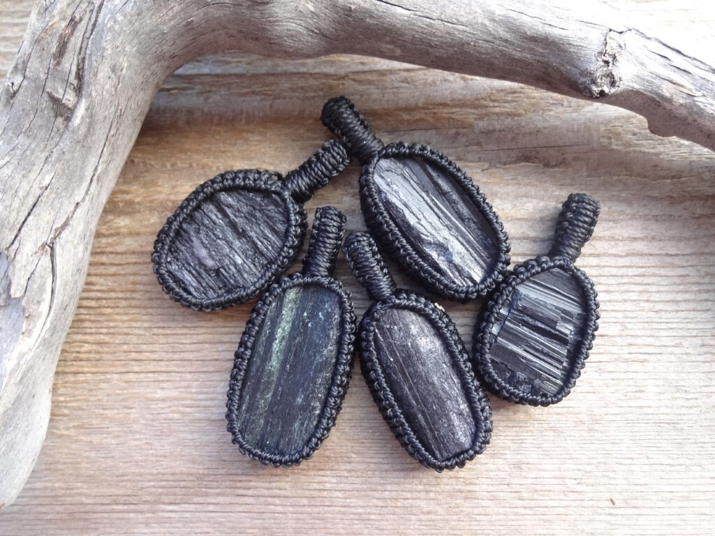 Black Tourmaline Emf Protection Necklace, Base Chakra Stone, Everyday Necklace For Him, Dad, Husband Gift