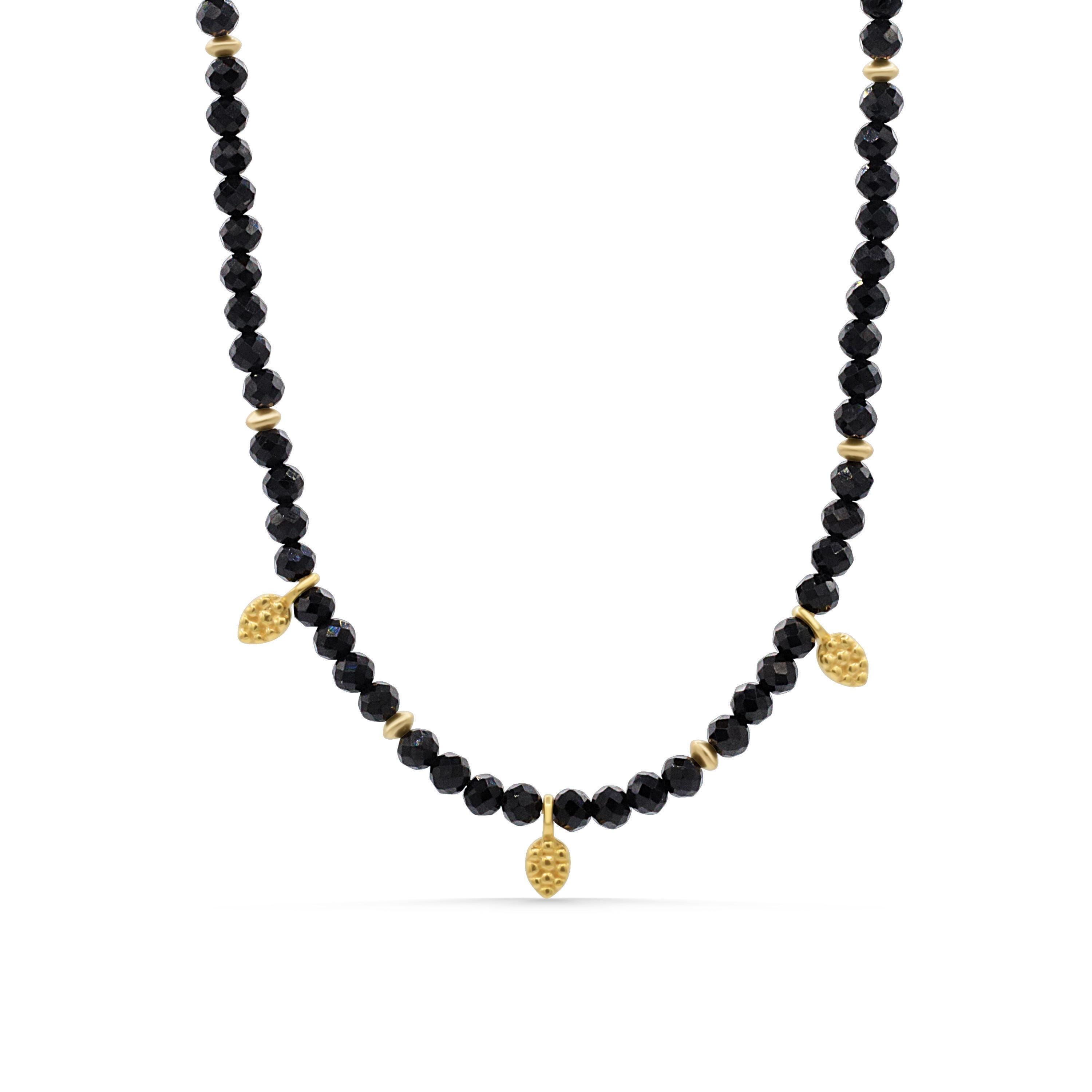 Black Tourmaline Necklace [enbm1424] | Black Tourmaline Gold Jewelry | Healing Black Tourmaline Jewelry | Genuine Black Tourmaline