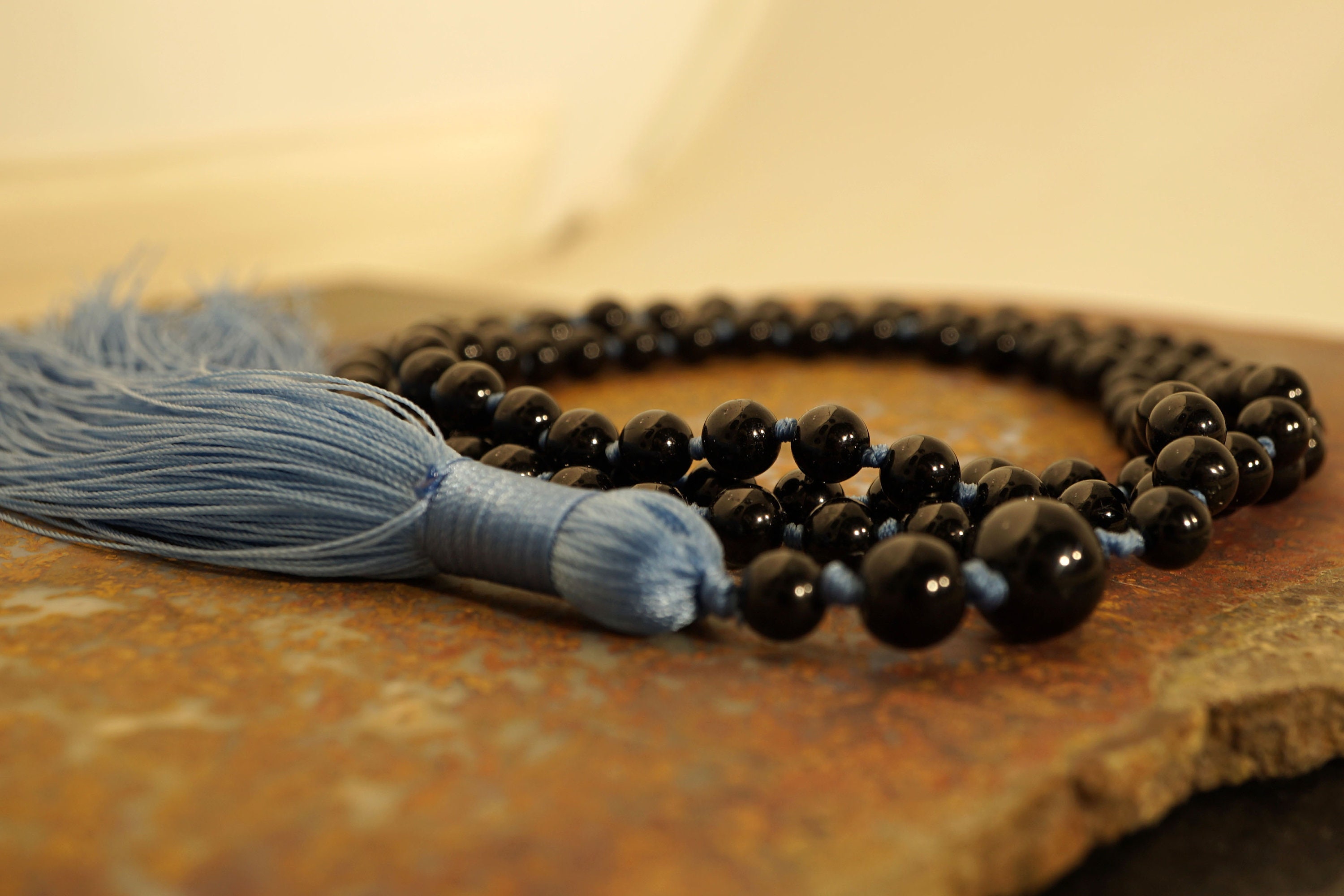 Black Tourmaline Mala | 6mm Black Tourmaline Necklace | Aaa Beads | Hand-knotted Mala | Mala For Purification | Mala Beads Protection | 2521