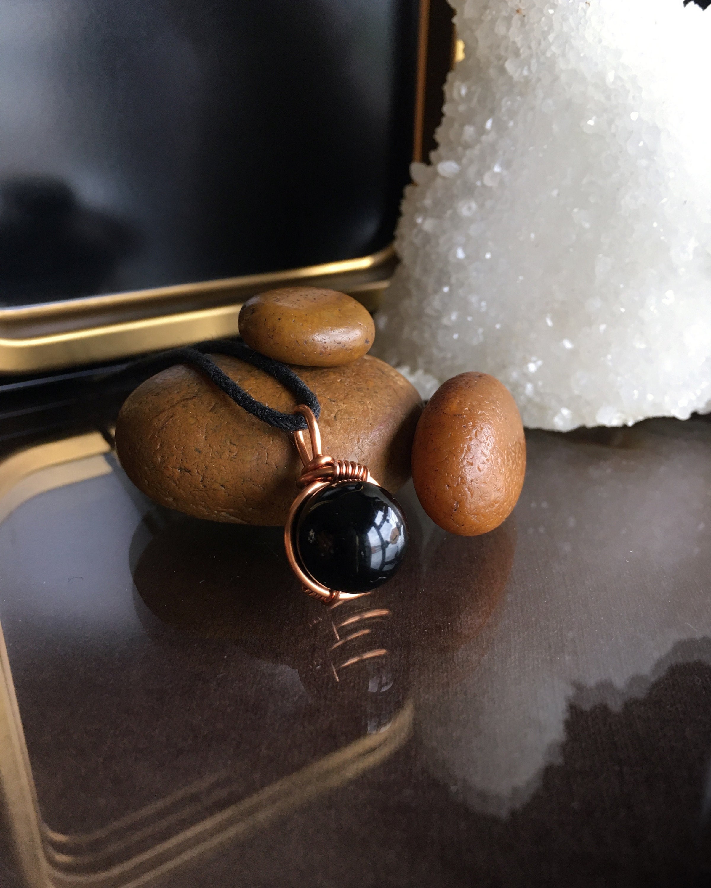 Minimalist Black Tourmaline Necklace: Energy Balancing Gift