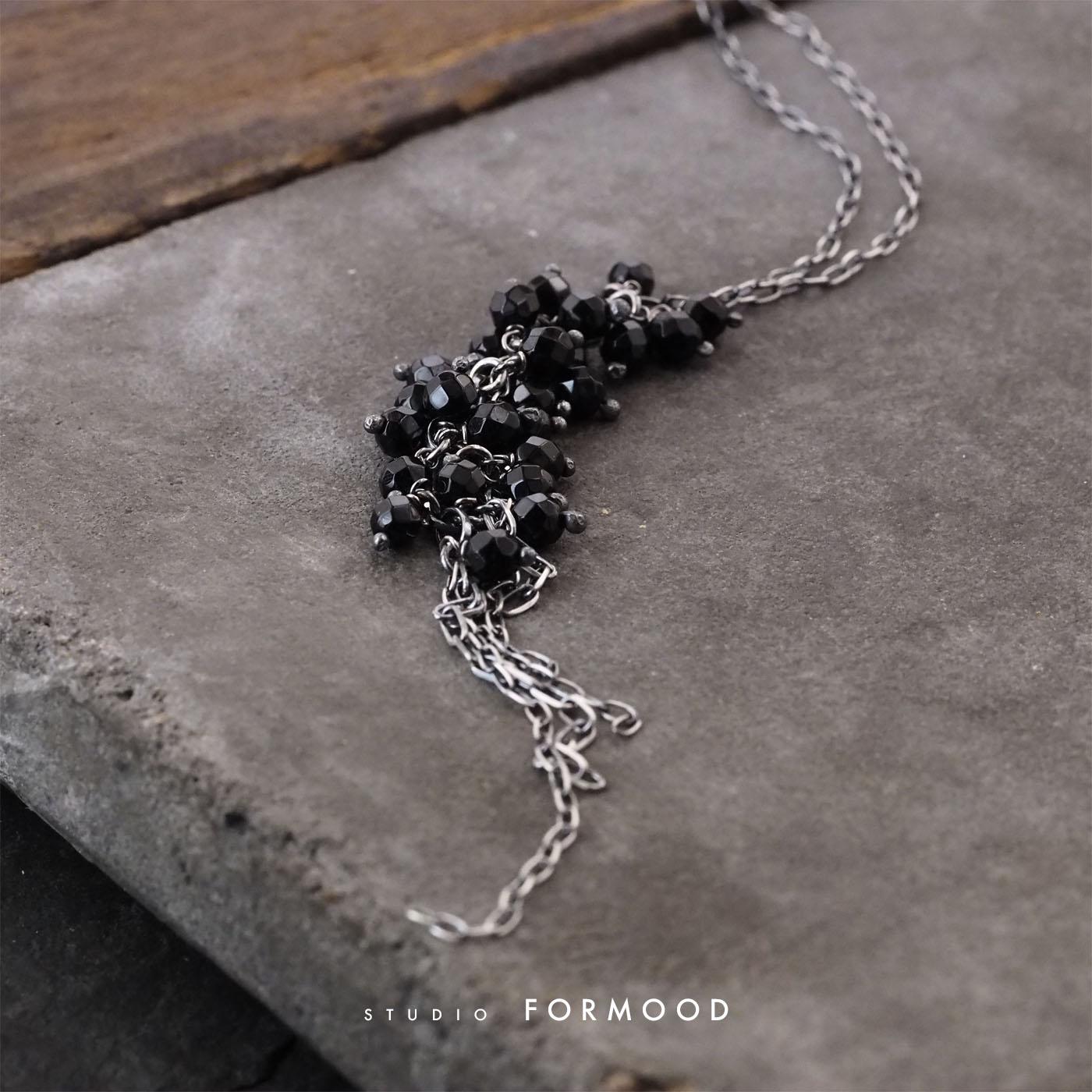 Oxidized Sterling Silver And Black Tourmaline - Necklace