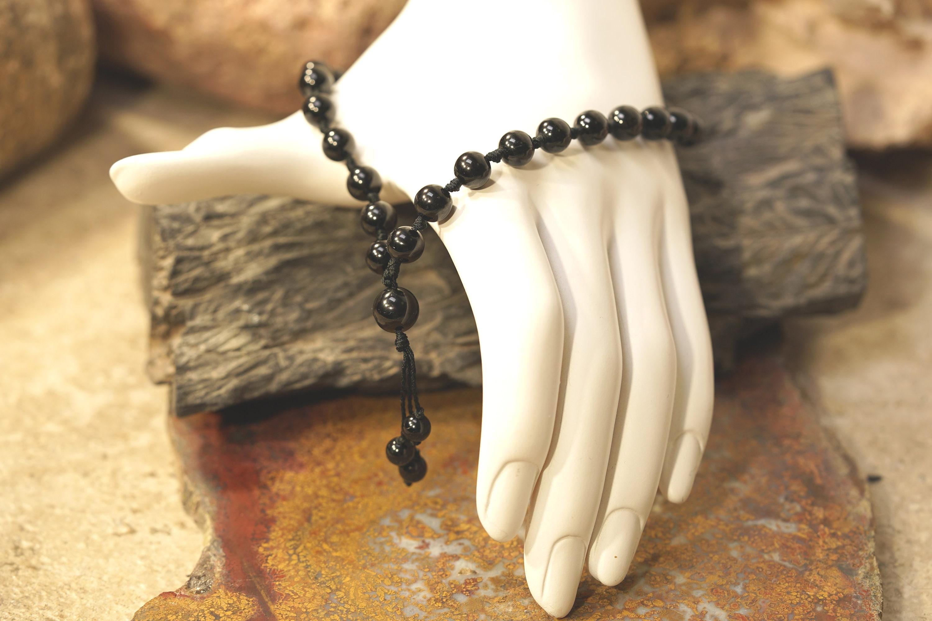 Black Tourmaline Pocket Mala • 27+1 • 8mm • Guardian And Protection Stone • Jewelry Men • Original Gift • All Occasions  • 3595x