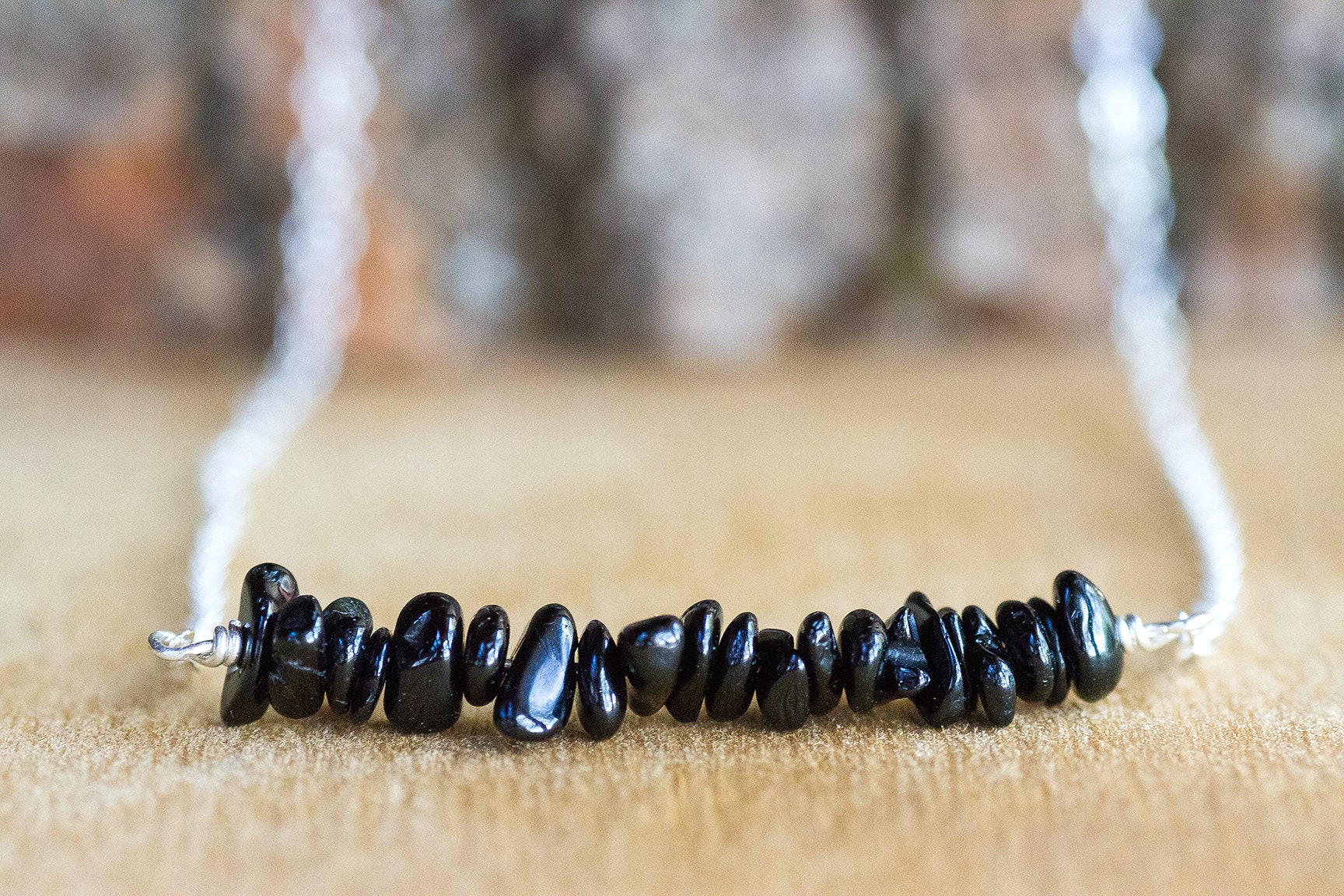 Black Tourmaline Necklace - Raw Stone Necklace - Empath Protection Necklace - Tourmaline Jewelry - October Birthstone - October Gift For Her