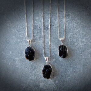 Sterling Raw Black Tourmaline Necklace • Protective Stone • Healing Crystal • Root Chakra • Gift For Crystal Lover