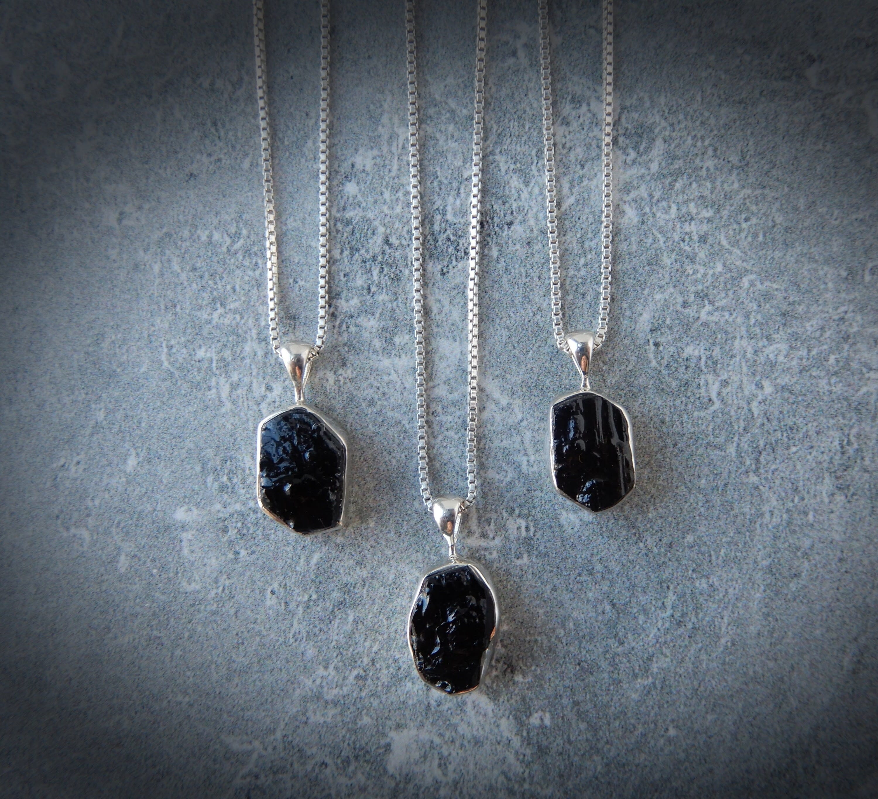 Sterling Raw Black Tourmaline Necklace • Protective Stone • Healing Crystal • Root Chakra • Gift For Crystal Lover