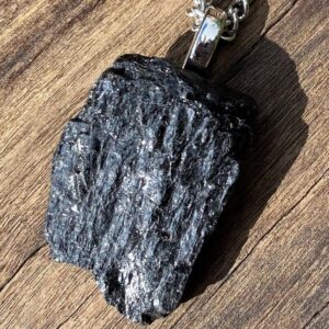 Unisex Black Tourmaline, Stainless Steel, Protection Healing Stone Necklace with Positive Healing Energy!
