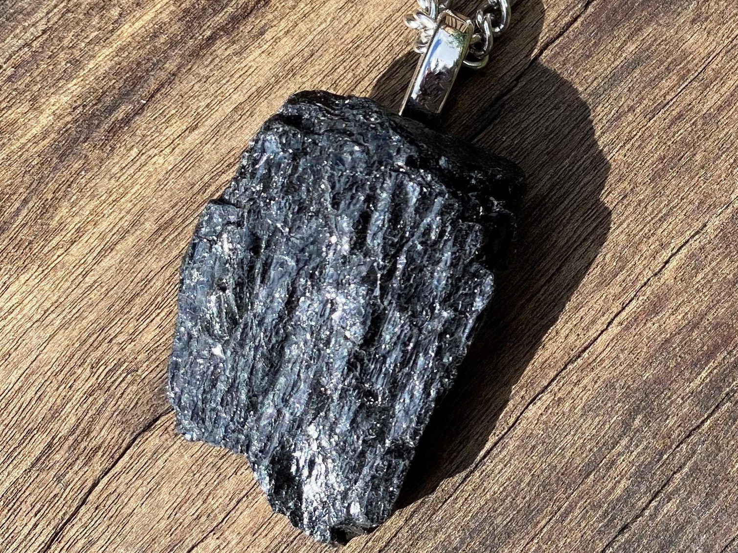 Unisex Black Tourmaline, Stainless Steel, Protection Healing Stone Necklace With Positive Healing Energy!