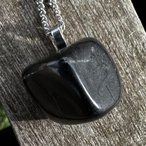 Unisex Black Tourmaline, Stainless Steel Healing Protection Stone Necklace with Positive Healing Energy!