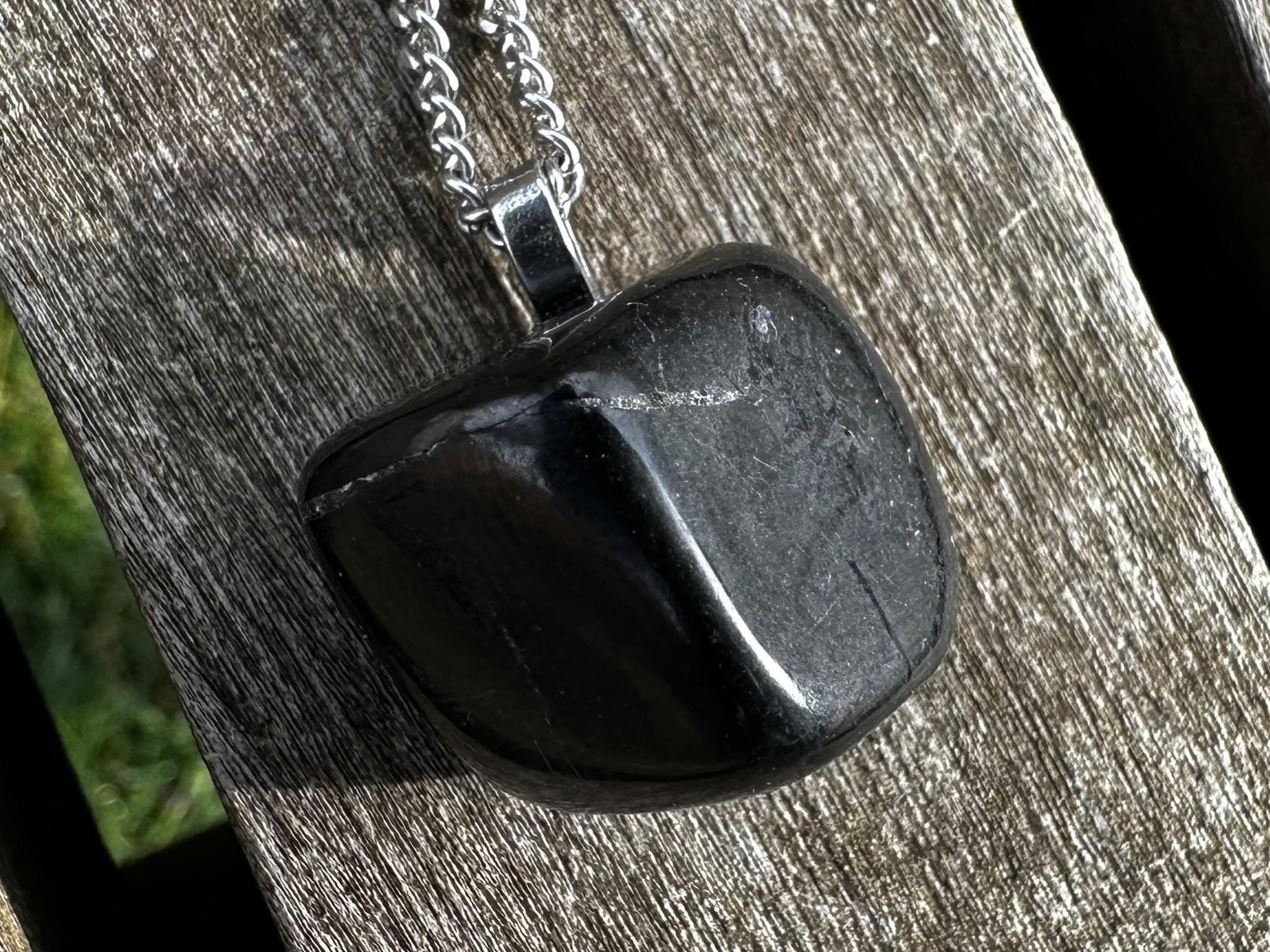 Unisex Black Tourmaline, Stainless Steel Healing Protection Stone Necklace With Positive Healing Energy!