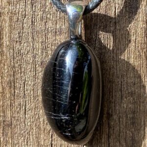 Unisex Black Tourmaline, Stainless Steel Healing Protection Stone Necklace!
