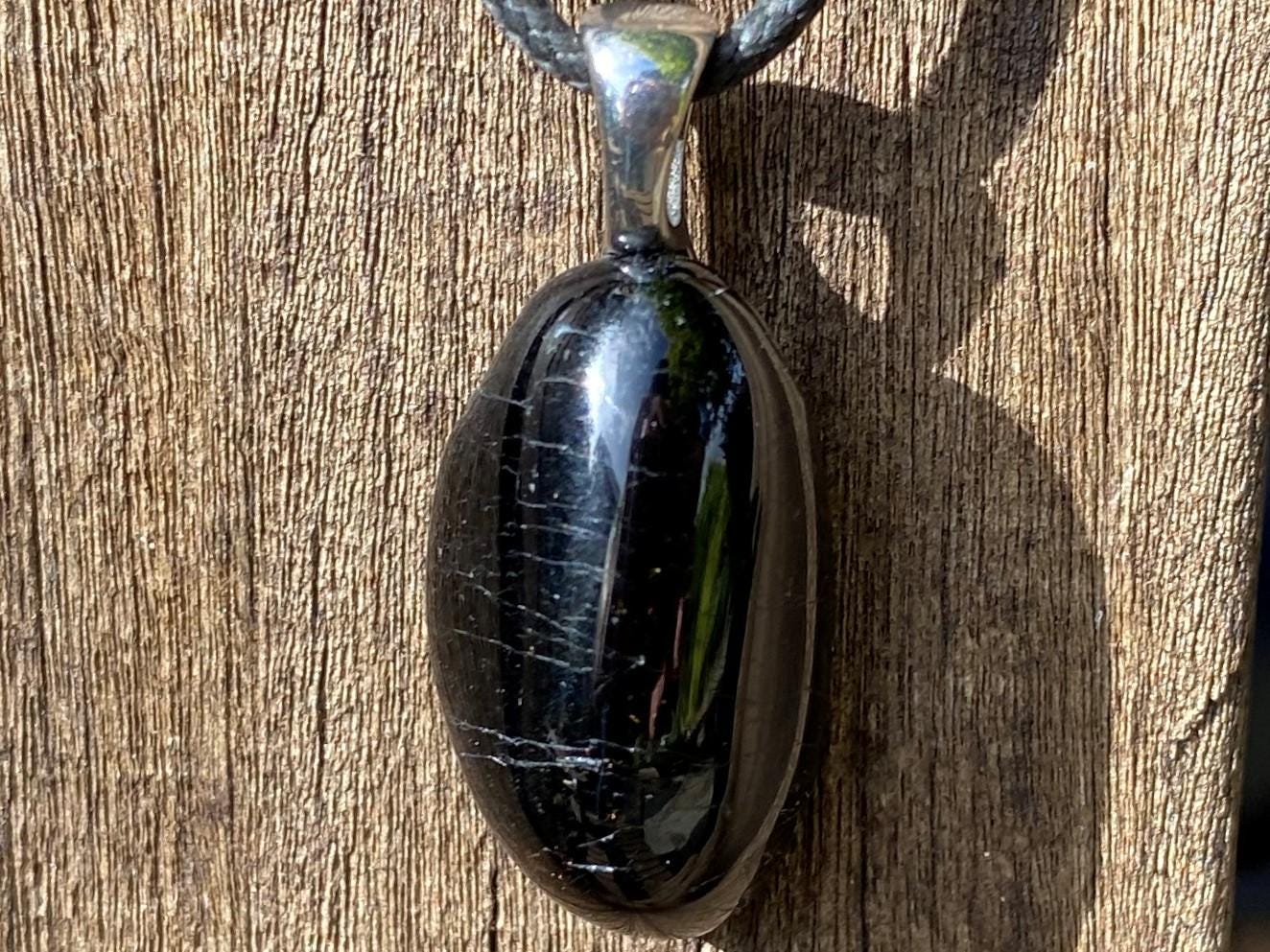 Unisex Black Tourmaline, Stainless Steel Healing Protection Stone Necklace!