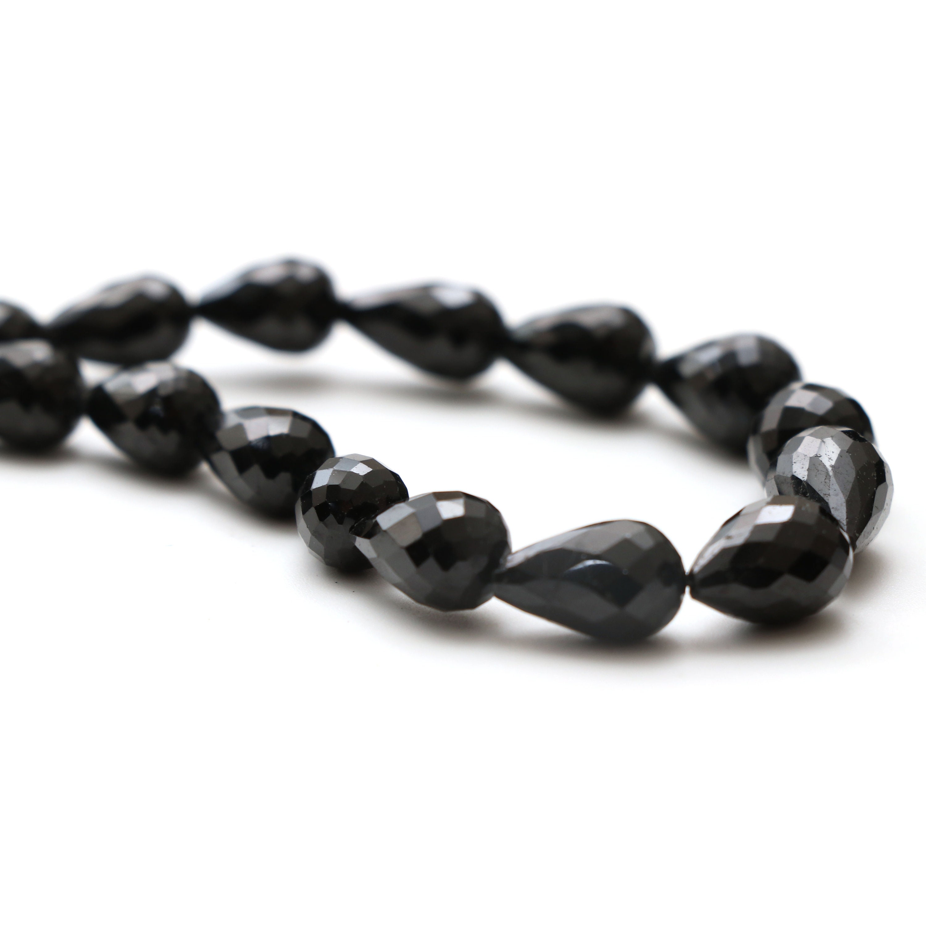 Black Tourmaline Faceted Tear Drop Beads, 4.5x7 Mm To 8x11 Mm, Black Tourmaline Top Drill Drop,8 Inch/ 18 Inch Full Strand, Price Per Strand